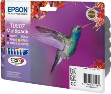 Náplně do tiskárny Epson Stylus Photo PX810FW, sada černá, modrá, červená, žlutá, světle modrá, světle purpurová