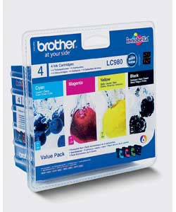 Náplně do tiskárny Brother DCP-375CW, sada cartridge černá, modrá, červená, žlutá